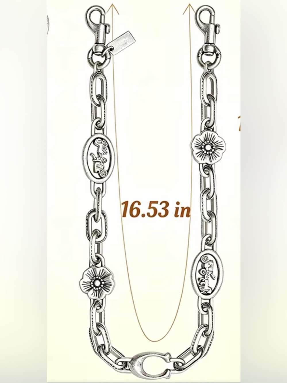 Designer inspired bag chain charm/strap extender